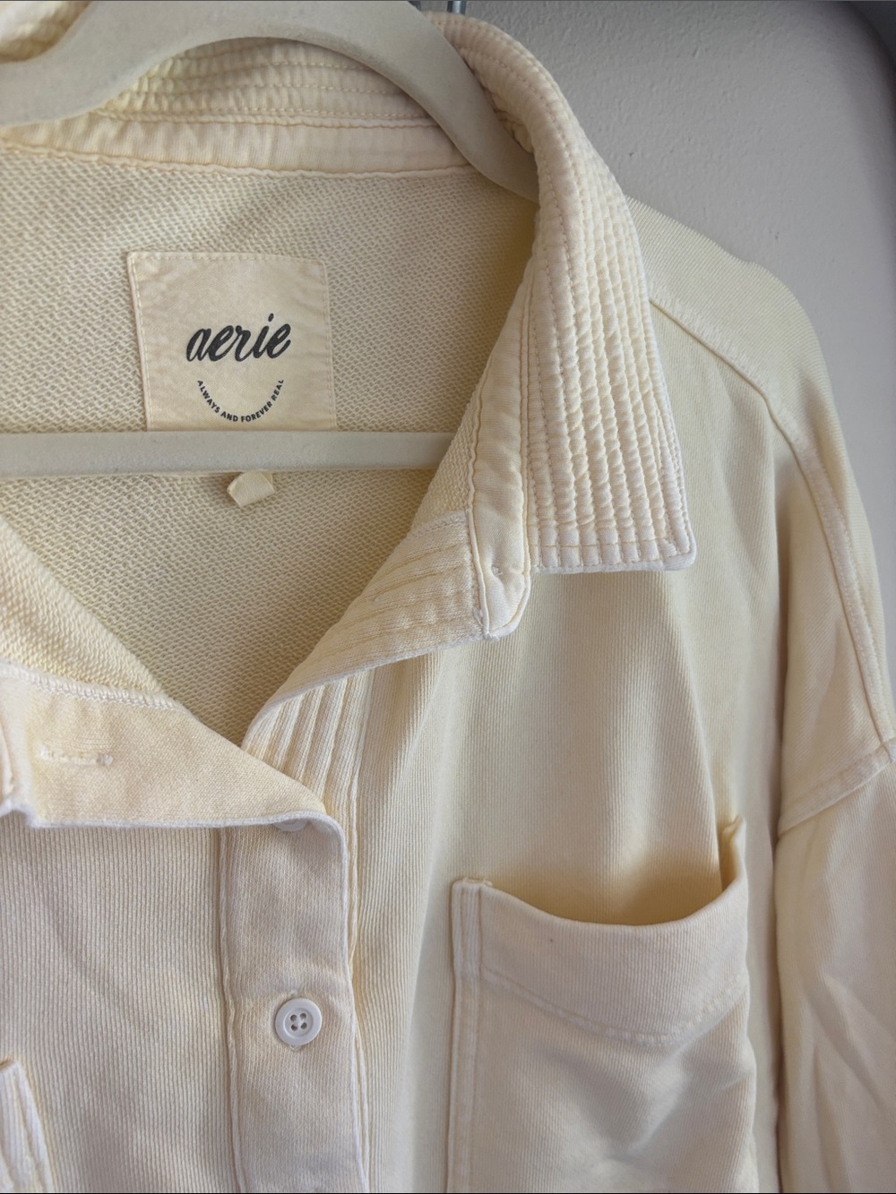 aerie butter Yellow Popover Polo Sweatshirt - Picture 5 of 5